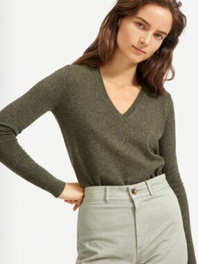 Everlane Cashmere V-Neck Long Sleeve Sweater